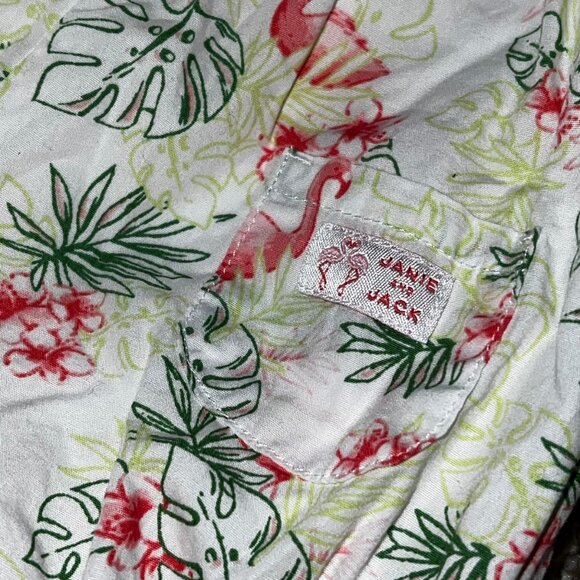 Janie and Jack 6-12 months Jumper Flamingo Tropical Print Bubble Suit Romper - Picture 5 of 5